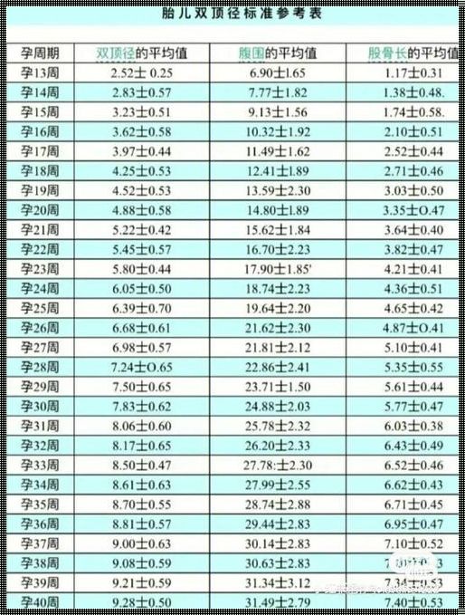 孕妇腹围与孕周对照表：孕期神秘的数字密码