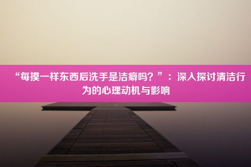 “每摸一样东西后洗手是洁癖吗？”：深入探讨清洁行为的心理动机与影响