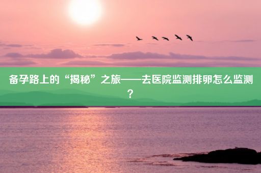 备孕路上的“揭秘”之旅——去医院监测排卵怎么监测？