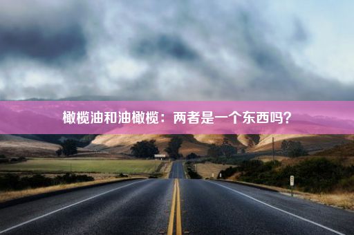 橄榄油和油橄榄：两者是一个东西吗？