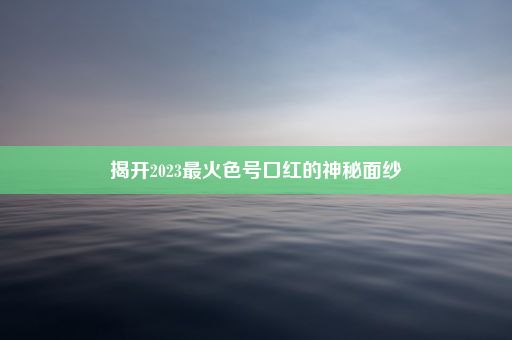 揭开2023最火色号口红的神秘面纱