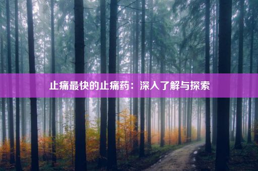 止痛最快的止痛药：深入了解与探索