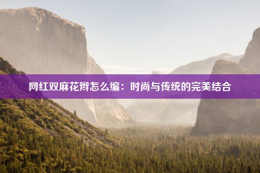 网红双麻花辫怎么编：时尚与传统的完美结合