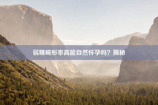 弱精畸形率高能自然怀孕吗？揭秘