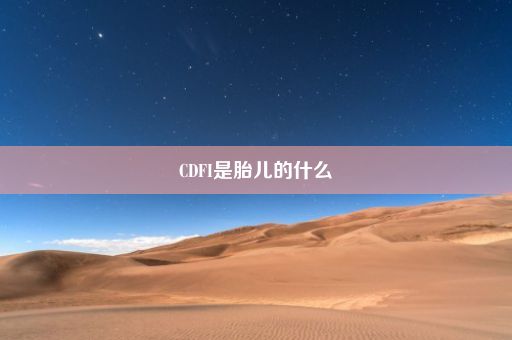 CDFI是胎儿的什么