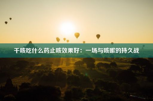 干咳吃什么药止咳效果好：一场与咳嗽的持久战