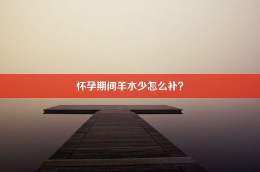 怀孕期间羊水少怎么补？