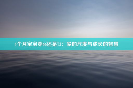 4个月宝宝穿66还是73：爱的尺度与成长的智慧