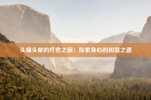 头痛头晕的疗愈之旅：探索身心的和谐之道