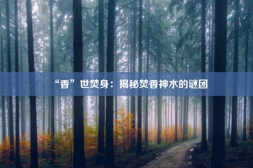 “香”世焚身：揭秘焚香神水的谜团