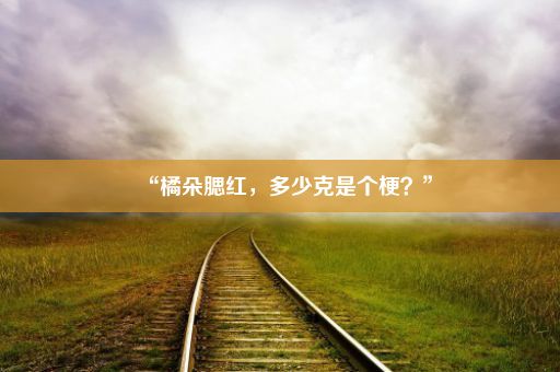 “橘朵腮红，多少克是个梗？”