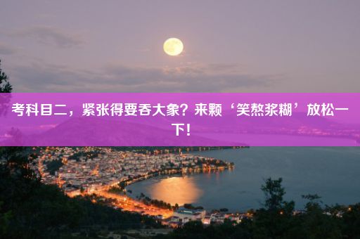 考科目二，紧张得要吞大象？来颗‘笑熬浆糊’放松一下！