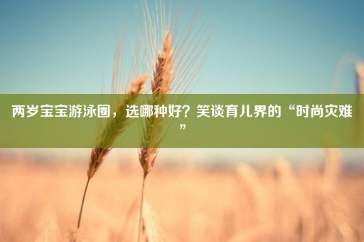 两岁宝宝游泳圈，选哪种好？笑谈育儿界的“时尚灾难”