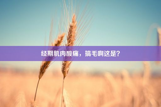 经期肌肉酸痛，搞毛啊这是？