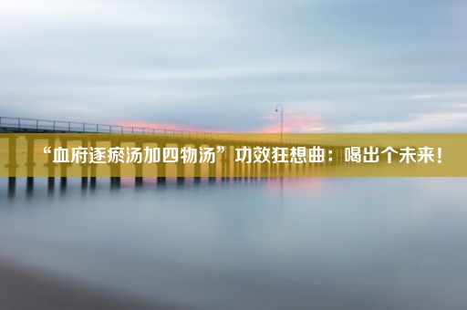 “血府逐瘀汤加四物汤”功效狂想曲：喝出个未来！