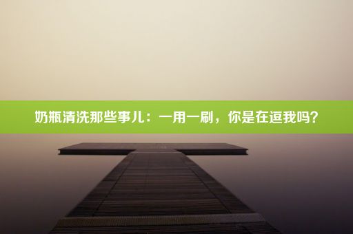 奶瓶清洗那些事儿：一用一刷，你是在逗我吗？