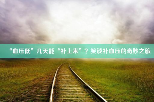 “血压低”几天能“补上来”？笑谈补血压的奇妙之旅