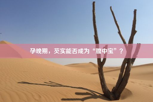 孕晚期，芡实能否成为“腹中宝”？