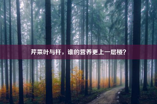 芹菜叶与杆，谁的营养更上一层楼？