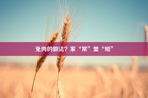 兔肉的做法？家“常”里“短”