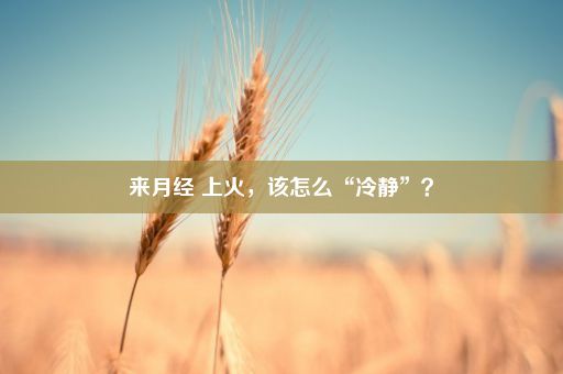 来月经 上火，该怎么“冷静”？