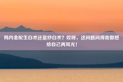 鸡内金配生白术还是炒白术？哎呀，这问题问得我都想给自己两耳光！