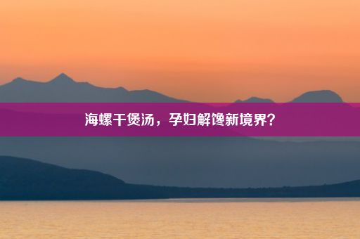 海螺干煲汤，孕妇解馋新境界？