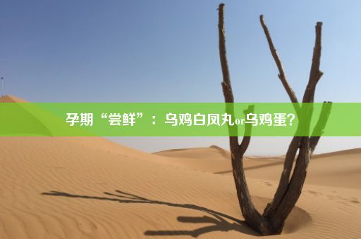 孕期“尝鲜”：乌鸡白凤丸or乌鸡蛋？