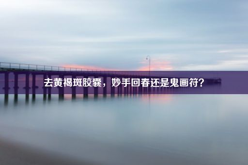 去黄褐斑胶囊，妙手回春还是鬼画符？