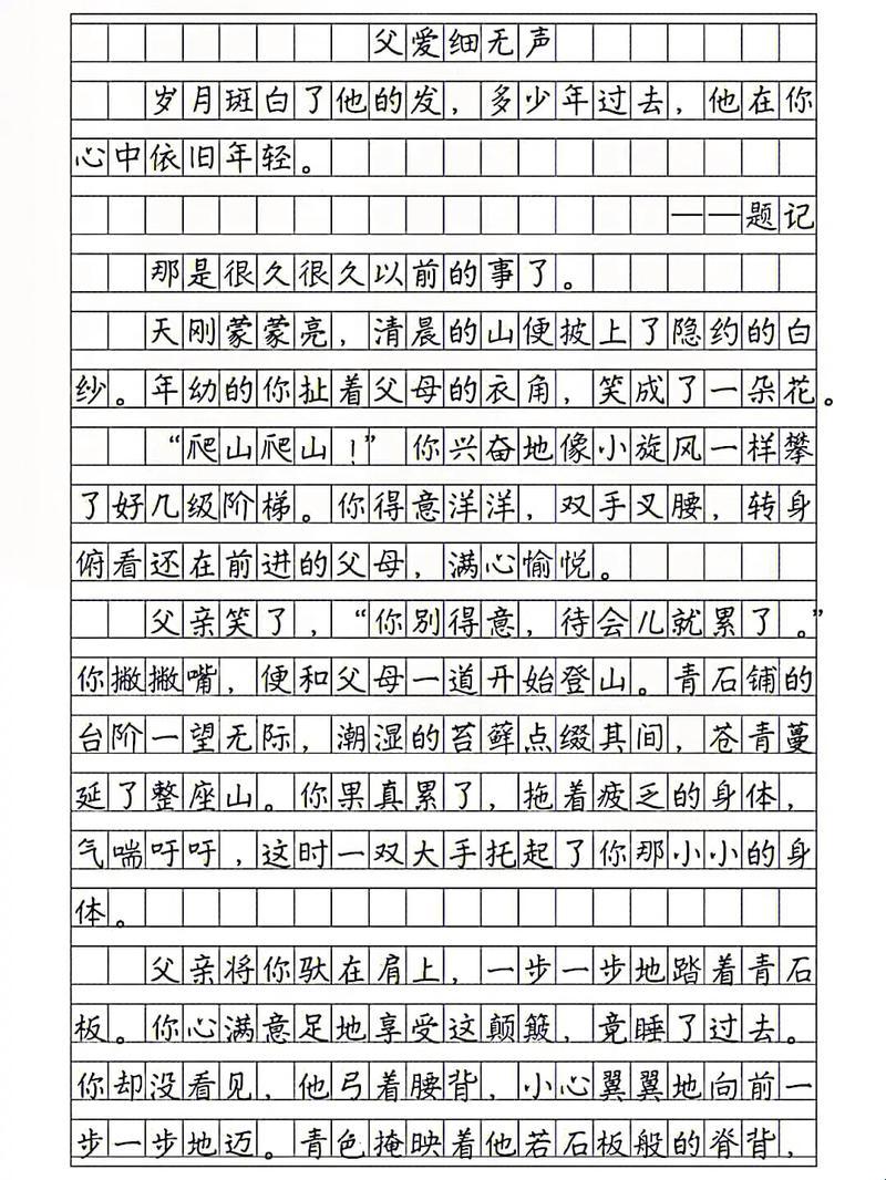 父爱如山，作文“新”翻地球