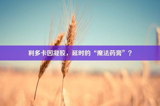 利多卡因凝胶，延时的“魔法药膏”？