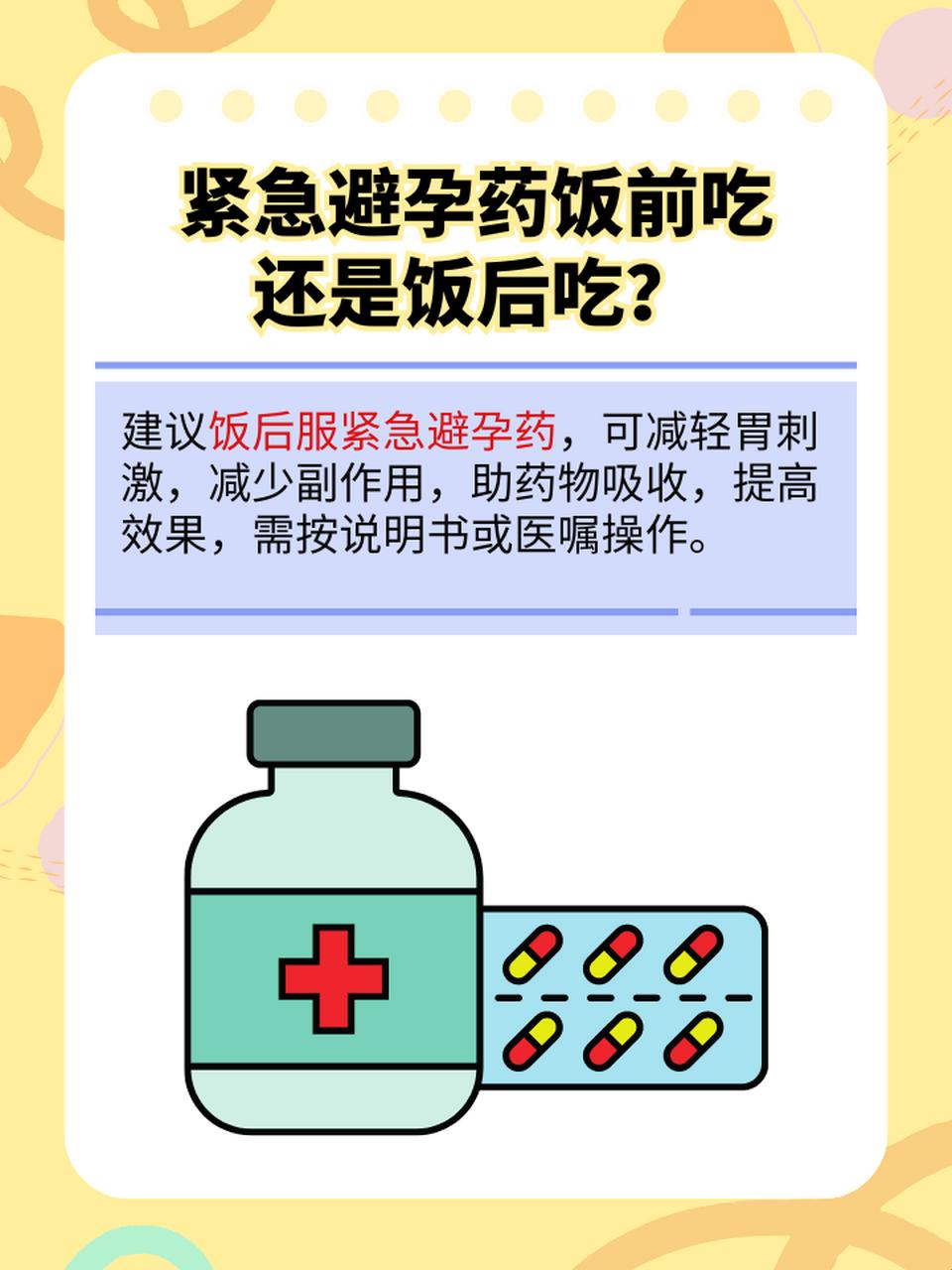 紧急避孕药，饭前吃？饭后吃？这题我会！