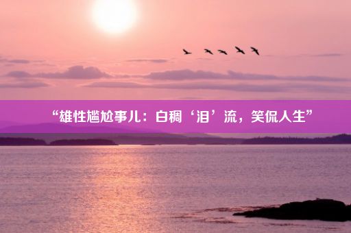 “雄性尴尬事儿：白稠‘泪’流，笑侃人生”