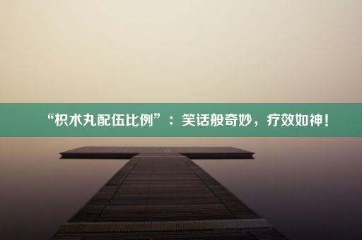 “枳术丸配伍比例”：笑话般奇妙，疗效如神！