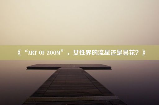 《“ART OF ZOOM”，女性界的流星还是昙花？》