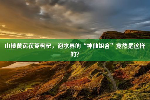 山楂黄芪茯苓枸杞，泡水界的“神仙组合”竟然是这样的？