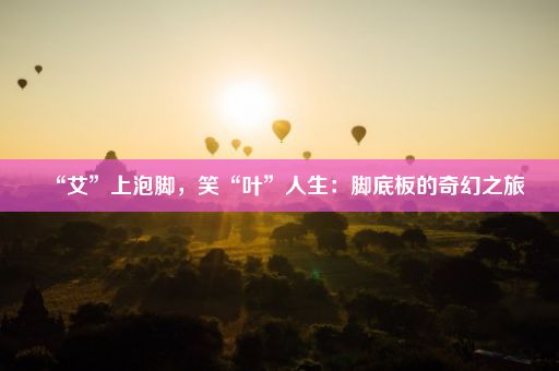 “艾”上泡脚，笑“叶”人生：脚底板的奇幻之旅