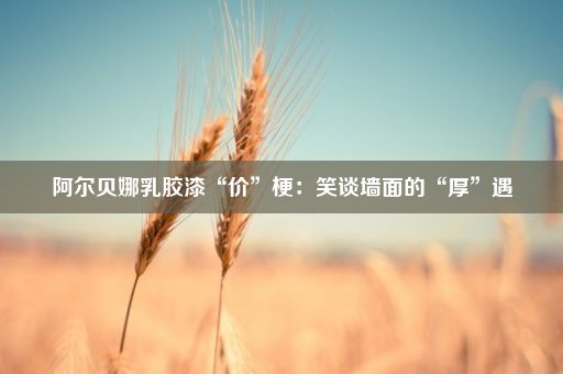 阿尔贝娜乳胶漆“价”梗：笑谈墙面的“厚”遇