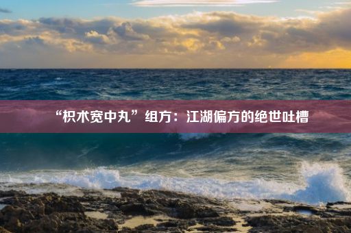 “枳术宽中丸”组方：江湖偏方的绝世吐槽